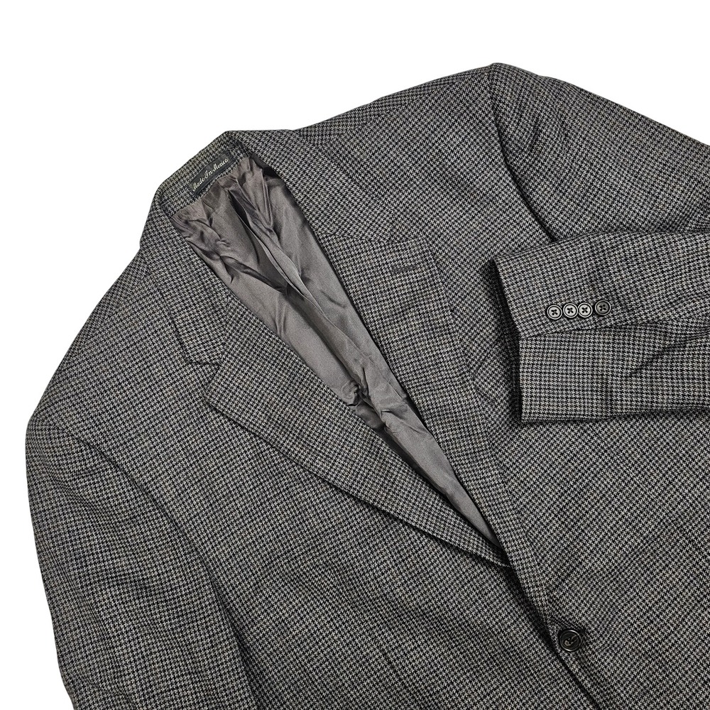 Lauren Ralph Lauren Blazer Mens 46L Grey Brown Houndstooth Wool Academia Preppy